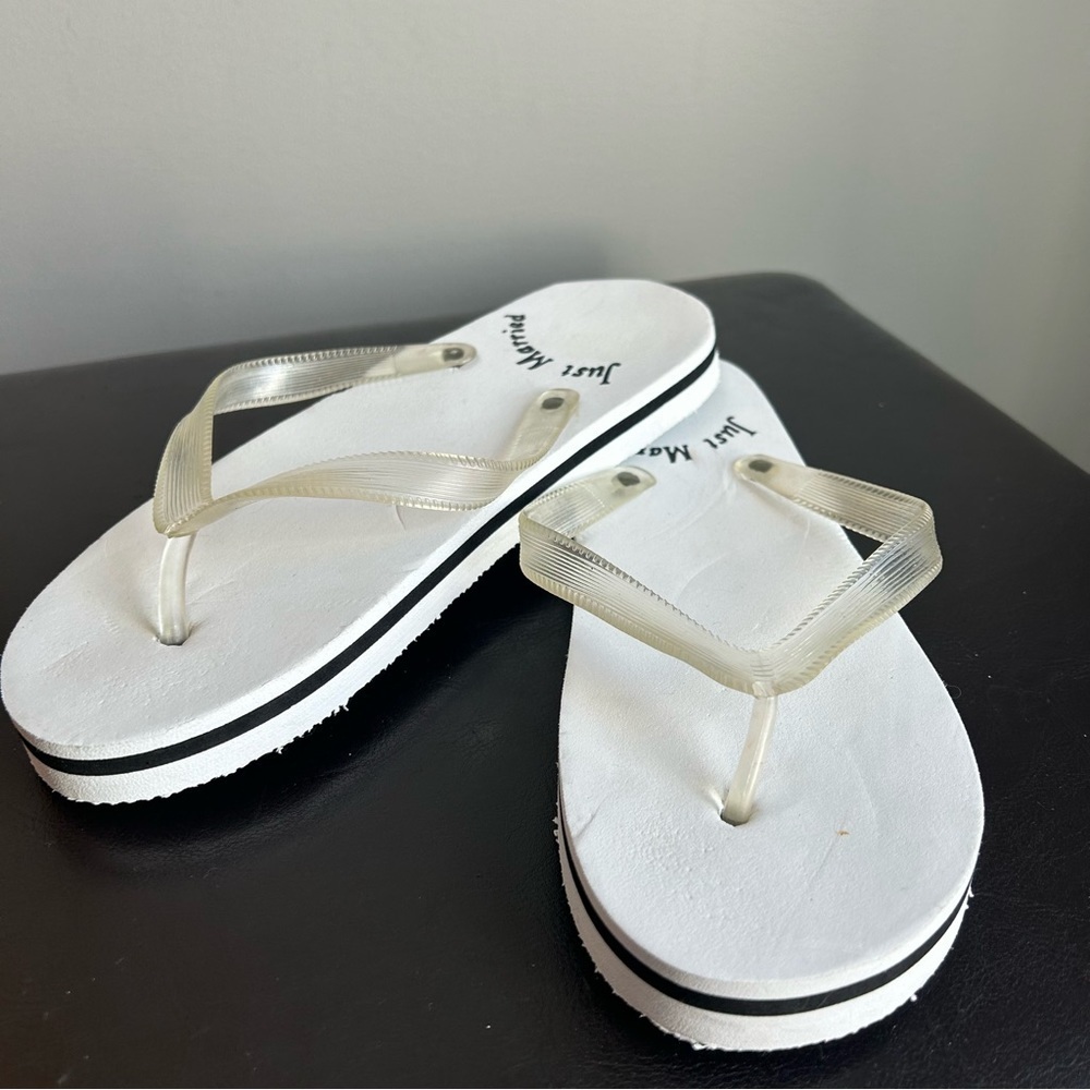 Just Married Sand Marking Flip Flop Sandals
